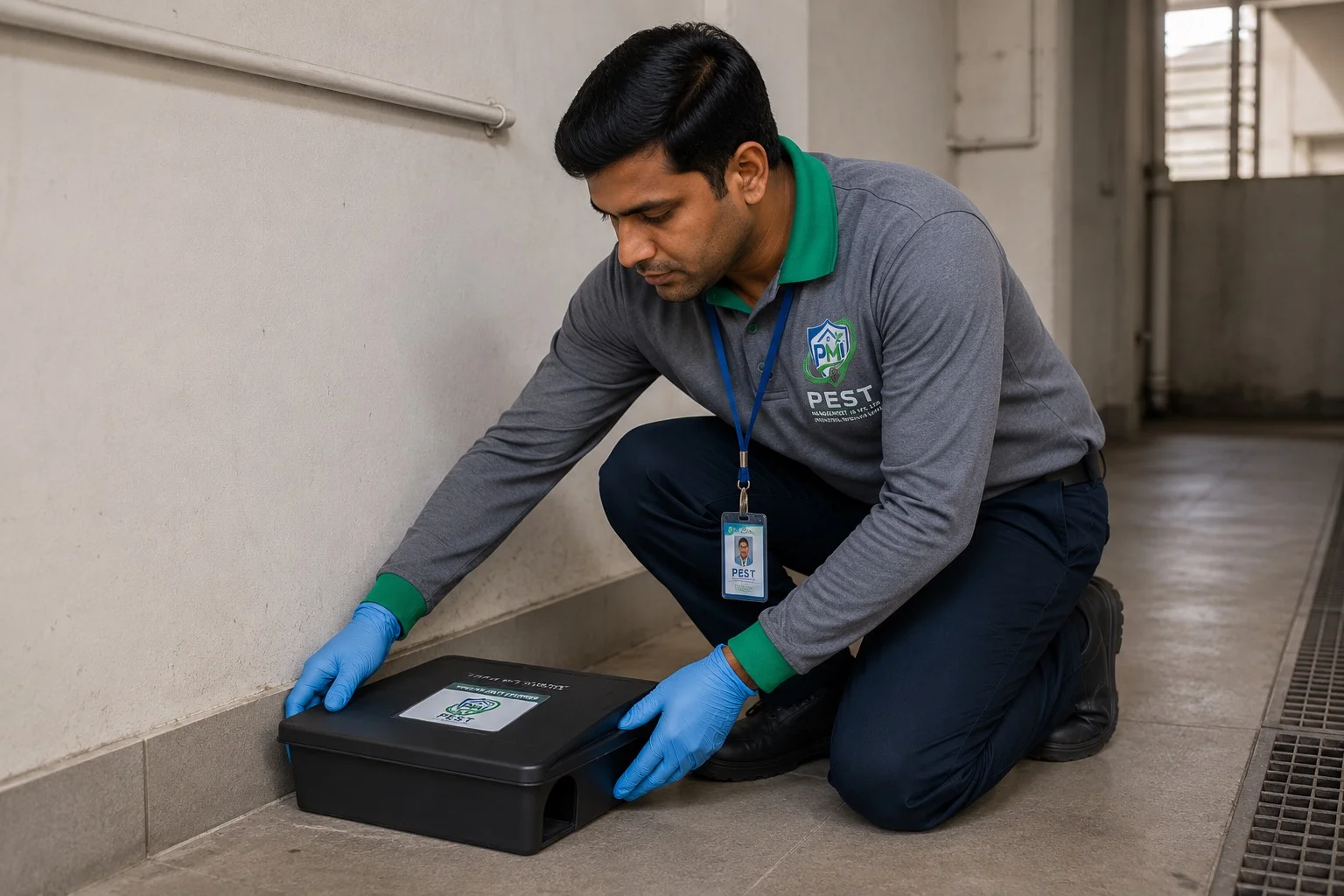 Rodent Control treatment being carried out by a PMI technician
